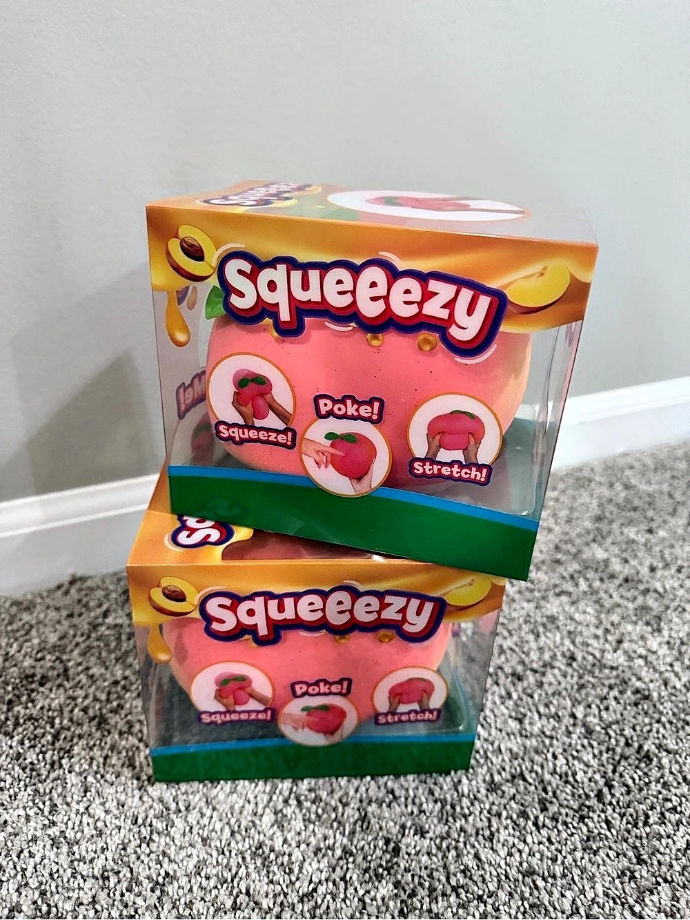 Squeeezy Pink & Green Squishy Toys bundle of 2